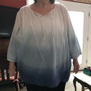 Blue & white ombré top